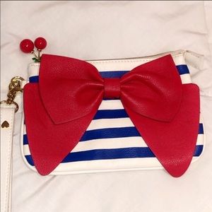 Betsy Johnson Wristlet wallet red bow